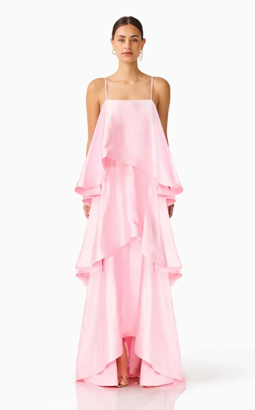 Elliatt Tilly Tiered Maxi Dress in Pale Pink Size S for rent on The Volte - main image