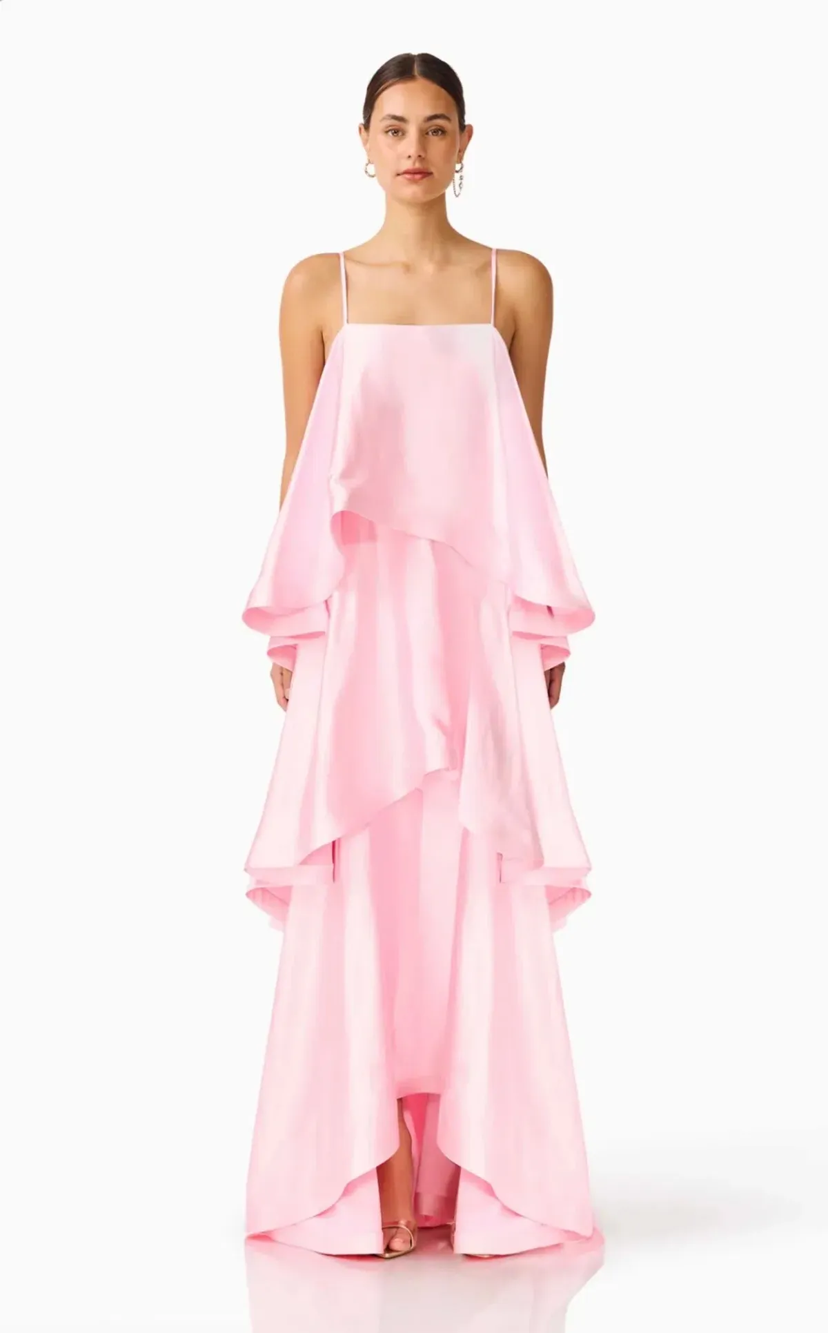 Elliatt Tilly Tiered Maxi Dress in Pale Pink Size S for rent on The Volte - main image