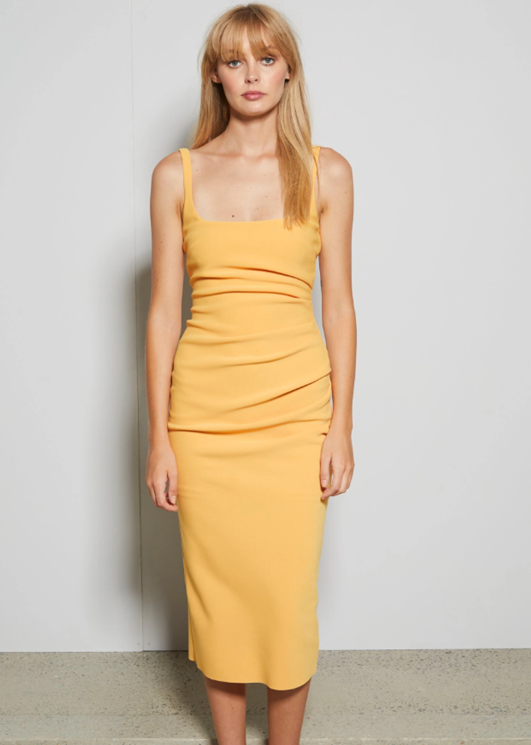 Bec & Bridge Karina Midi Dress Tangerine for rent on The Volte - main image