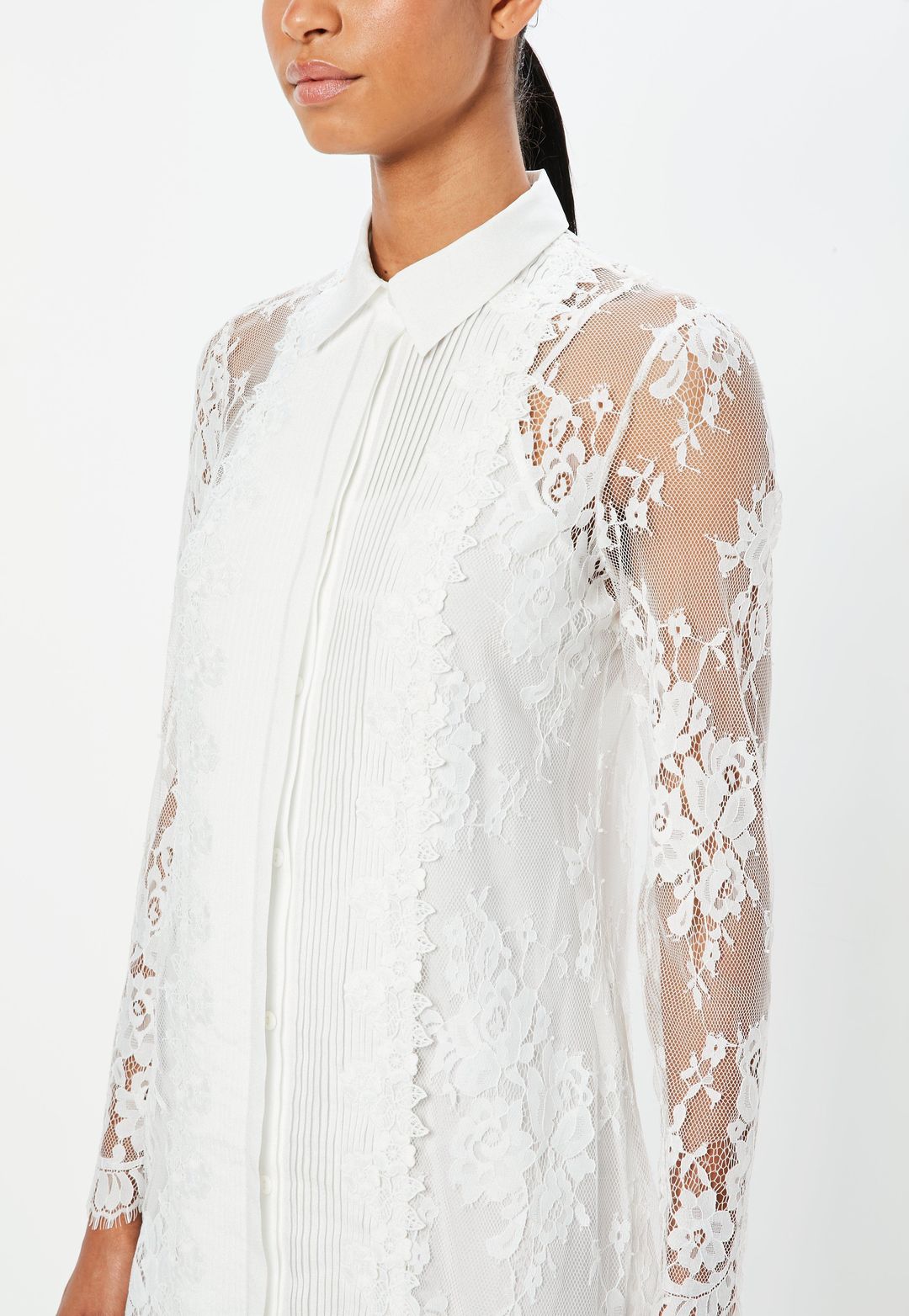 Peace & Love Lace Shirt Dress for rent on The Volte - main image