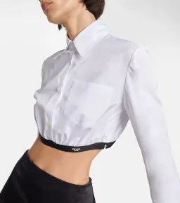 Prada Poplin Button-Down Crop Blouse for rent on The Volte - image 1