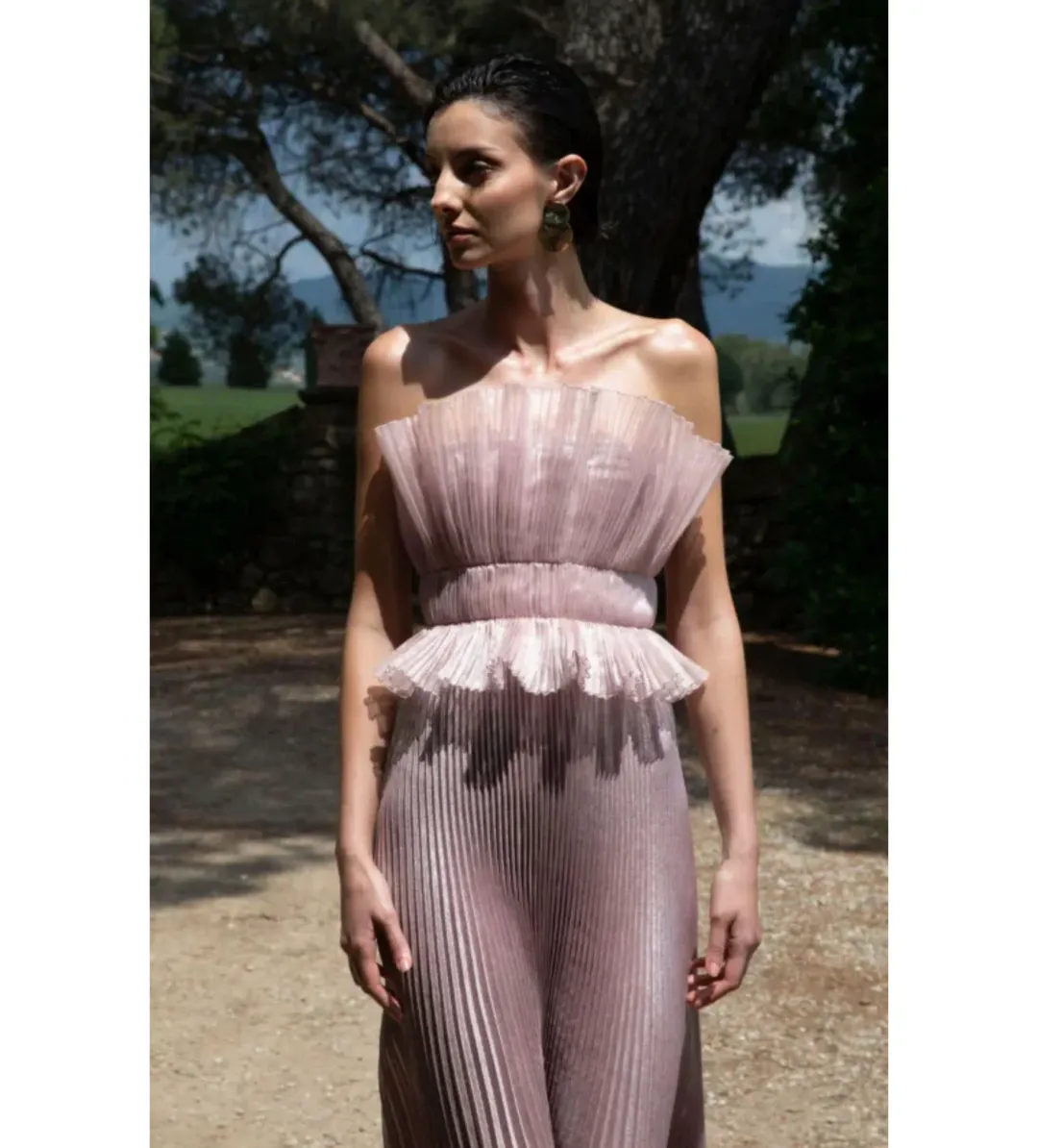 L'idee Masquerade Gown Dusty Shimmer Pink Size 8 for rent on The Volte - main image