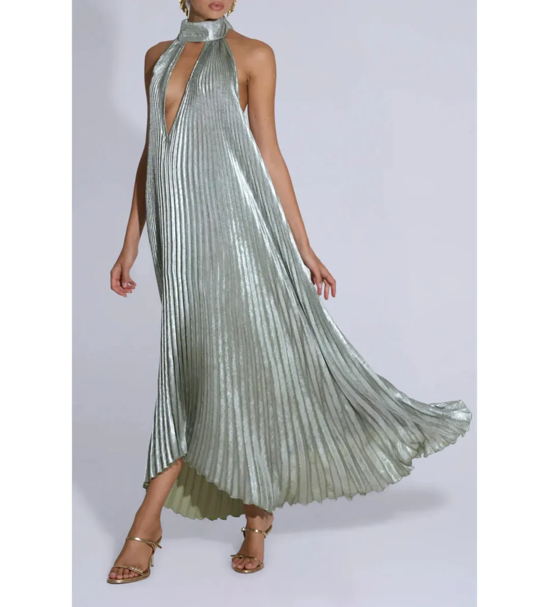L'idee Opera Gown Sage Shimmer Size 8 for rent on The Volte - main image