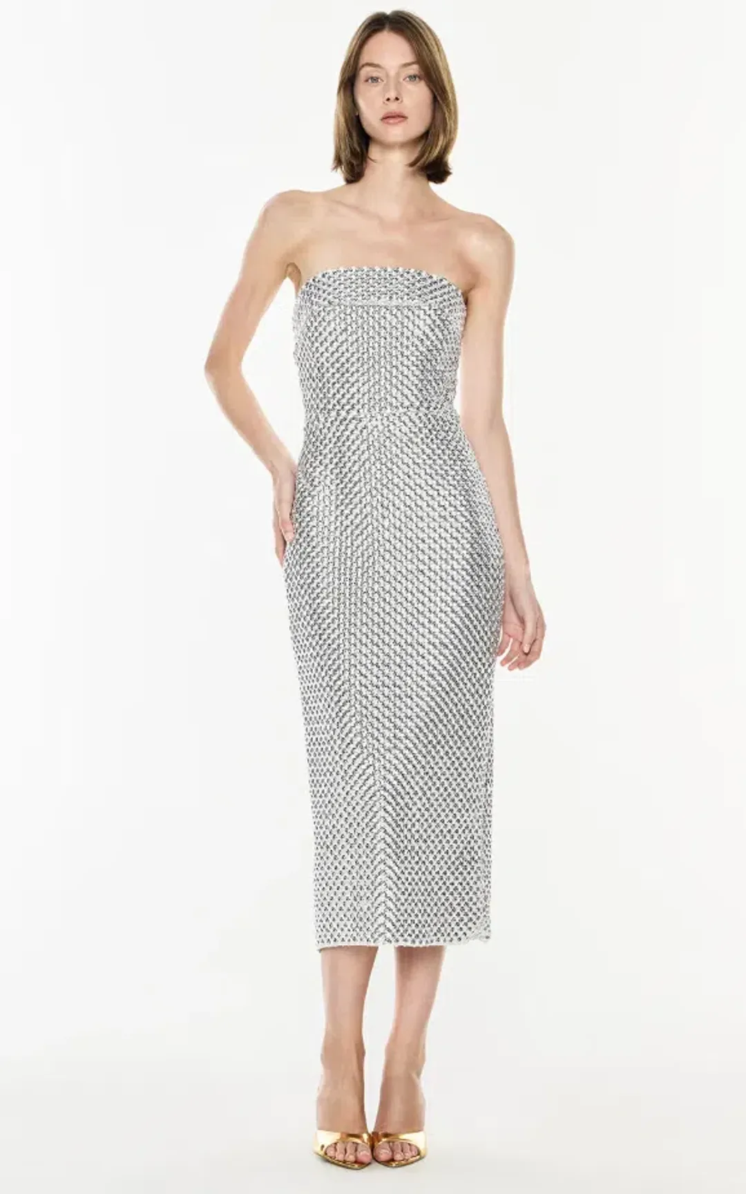 Manning Cartell Opulent Scale Dress Silver Size 10 for rent on The Volte - main image
