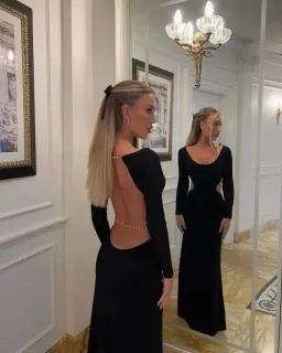 SASHA THERESE ATHENA BLACK BACKLESS DRESS SIZE 8 for rent on The Volte - image 2