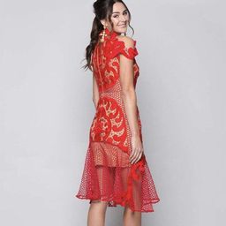 Stunning THURLEY Rose Ceremony Red Midi Dress - Size 6 - RRP $649.99 for rent on The Volte - image 4