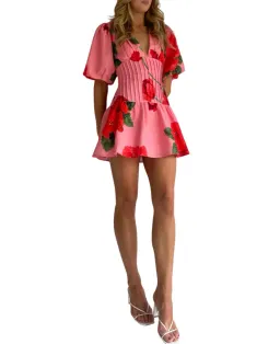 By Nicola– Neve Mini Dress in Raspberry Bloom- Size 8 for rent on The Volte - image 2