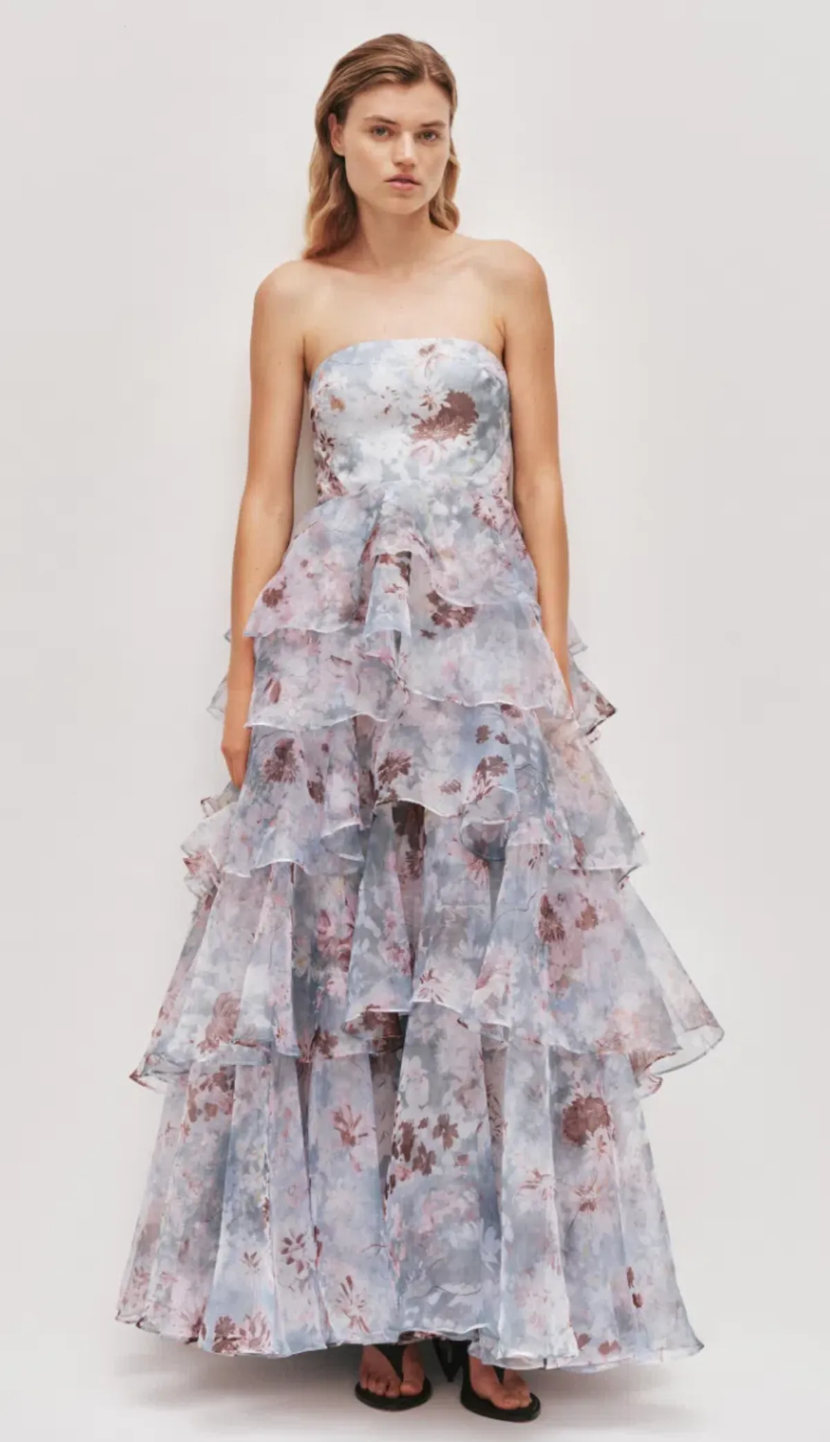 Aje Gabriella Dress Size 10 Blue Floral for rent on The Volte - main image