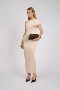 ELIYA THE LABEL Cyra Dress | Champagne Size S for rent on The Volte - image 1