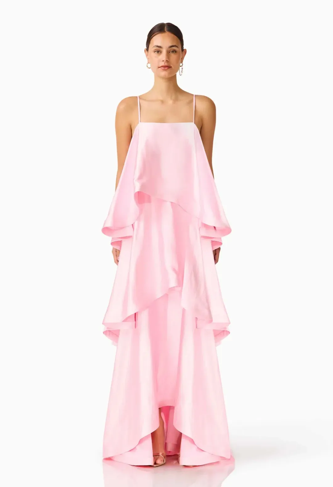 Elliatt Tilly Tiered Maxi Dress in Pale Pink Size Small for rent on The Volte - main image