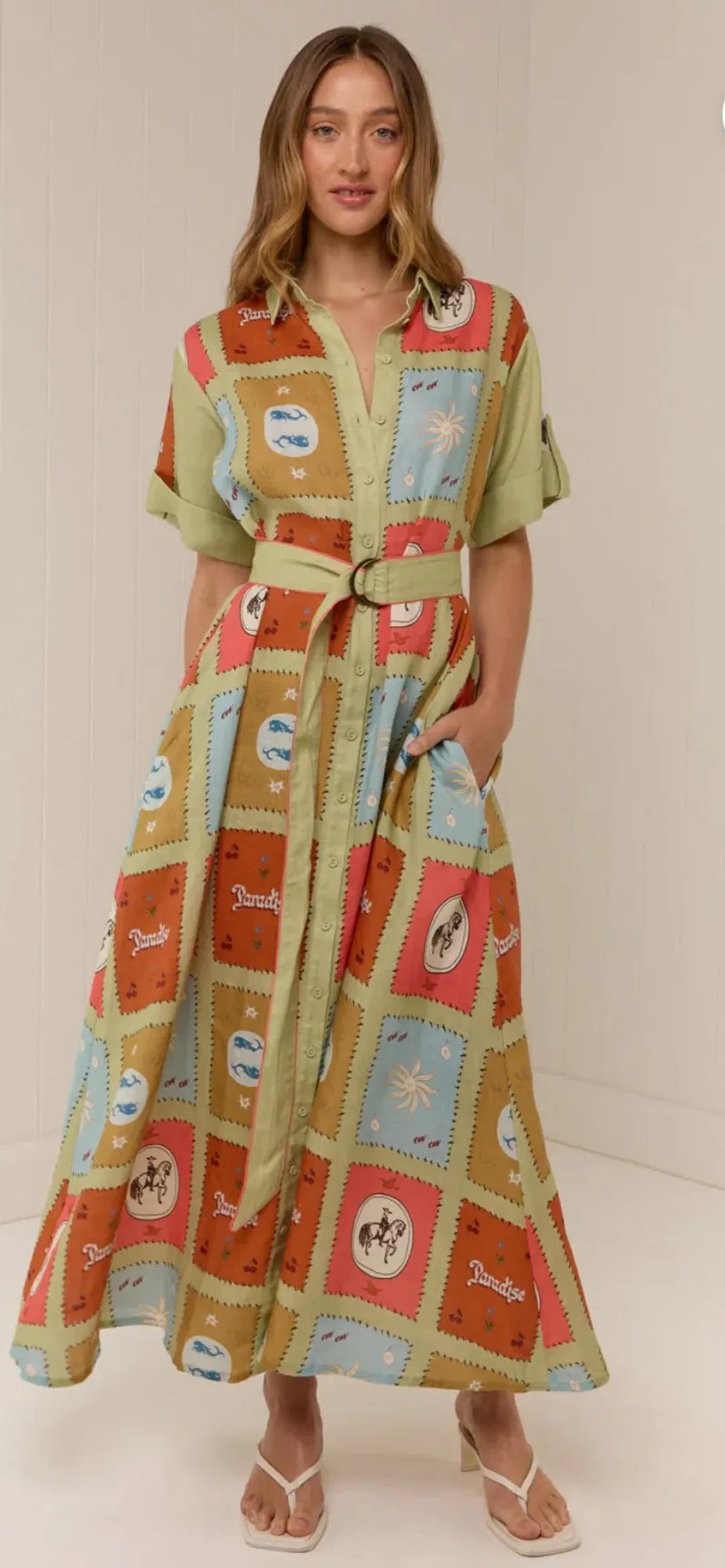 Palm Noosa- Maya Dress- Maya Tile- Size 16 for rent on The Volte - main image