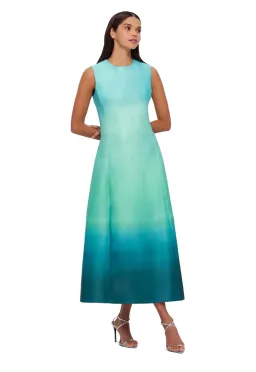 Leo Lin- Cleo Sleeveless Midi Dress- Ombre Aqua- Size 12 for rent on The Volte - image 3