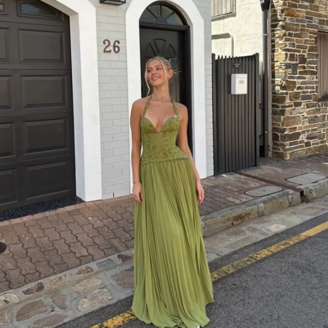 Fenity Gaia Dress In Green Size Small  for rent on The Volte - main image