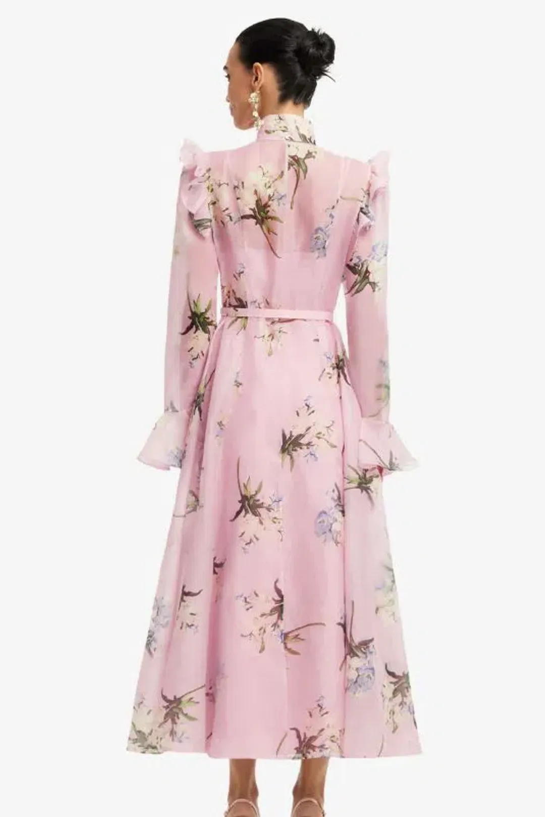 Leo Lin Katrina Butterfly Sleeve Midi Dress size 12  for rent on The Volte - main image