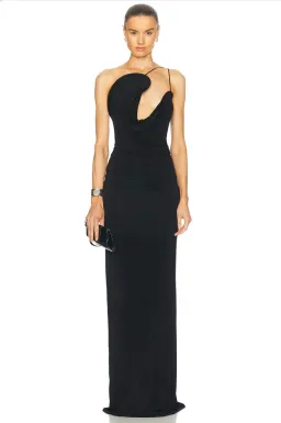 BNWT Christopher Esber Black Wave Coil Dress - Size 8 AU for rent on The Volte - image 1