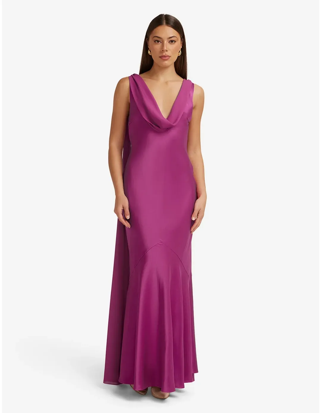 Runaway The Label Gabriella Cowl Maxi Dress Size S Fuchsia for rent on The Volte - main image