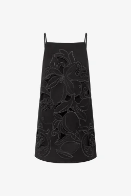 Leo Lin Leia  Appliqué Mini Dress Ebony Size 8 for rent on The Volte - image 1