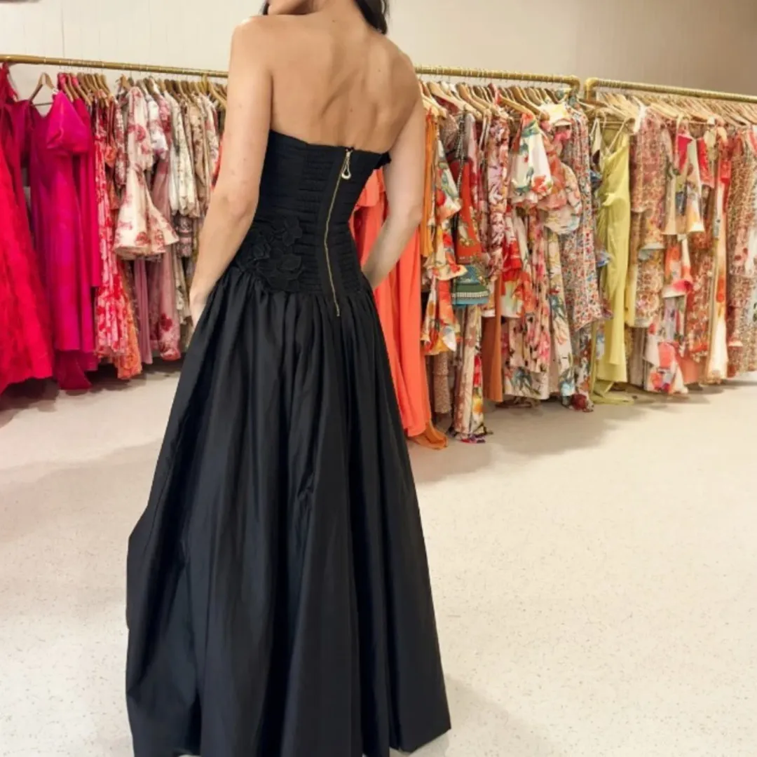 AJE Splendour Black Flower Gown Size 8 for rent on The Volte - main image