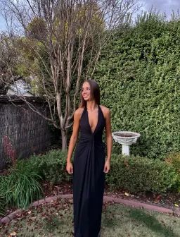Bec & Bridge Tillie drape dress - black size 6 for rent on The Volte - image 1