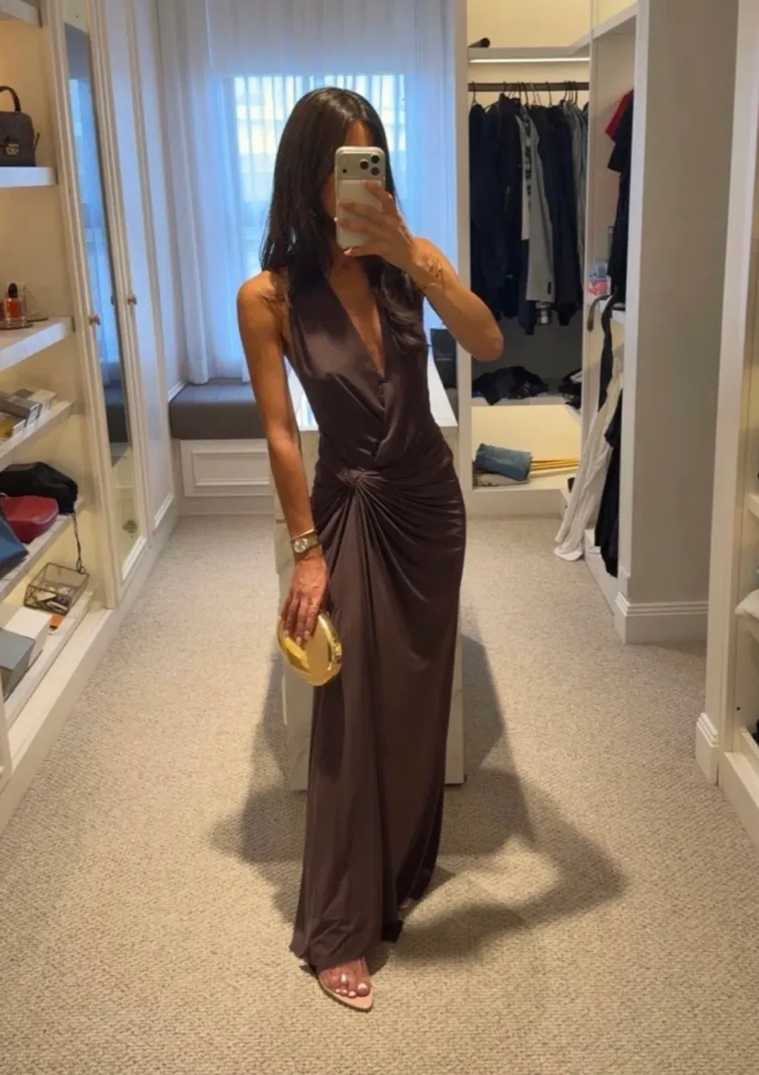  Bec and bridge Clementine twist dress - milk chocolate size 6 - XS for rent on The Volte - main image