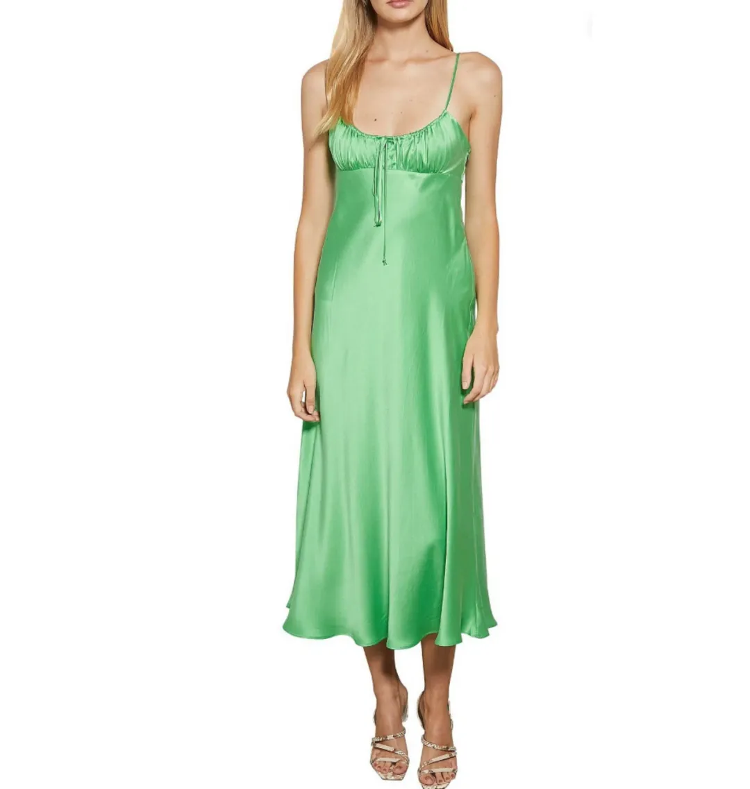 Bec & Bridge Sour Apple Silk Dress Green Size AU 6 for rent on The Volte - main image