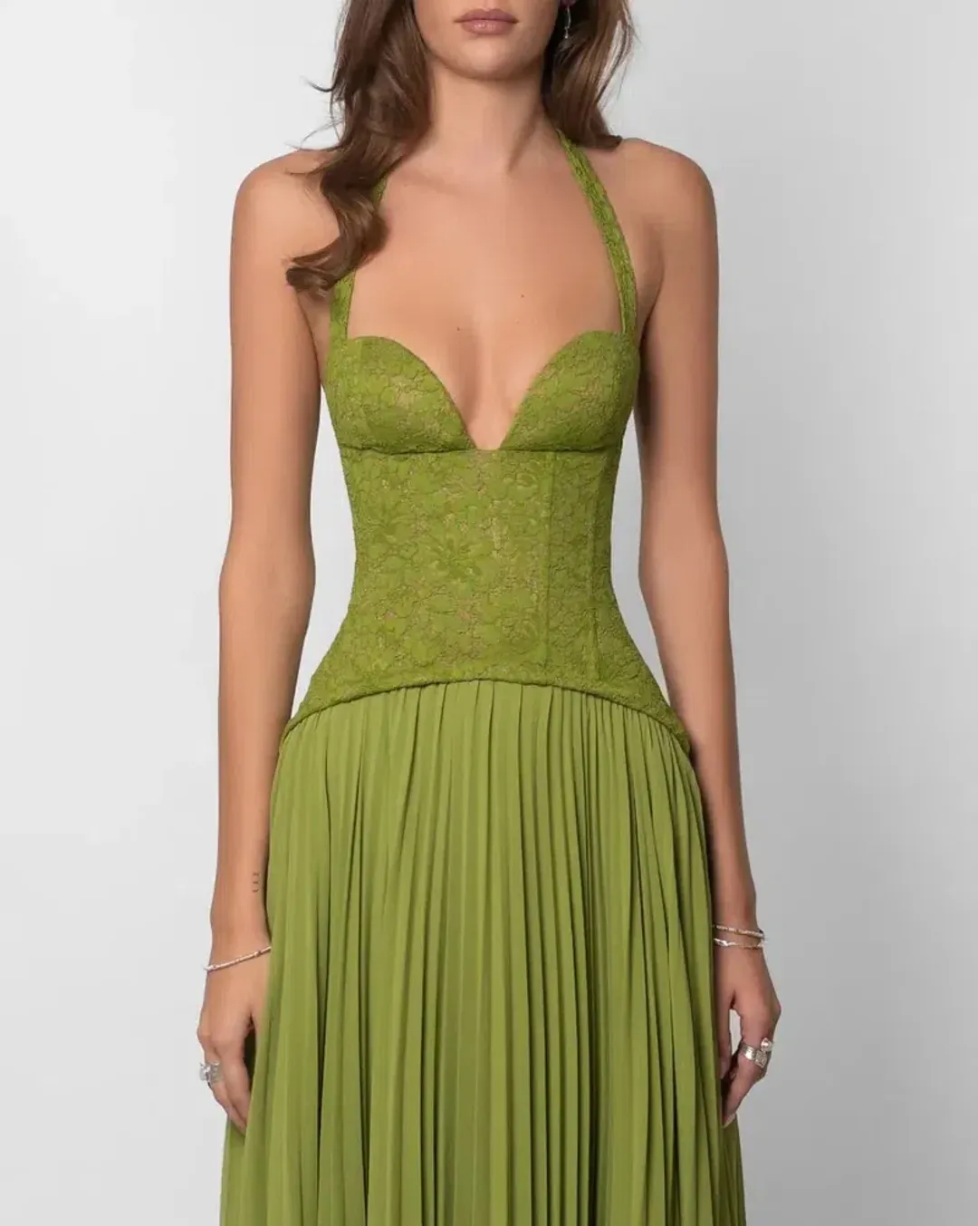 Fenity Gaia Maxi Dress in Green Size S for rent on The Volte - main image