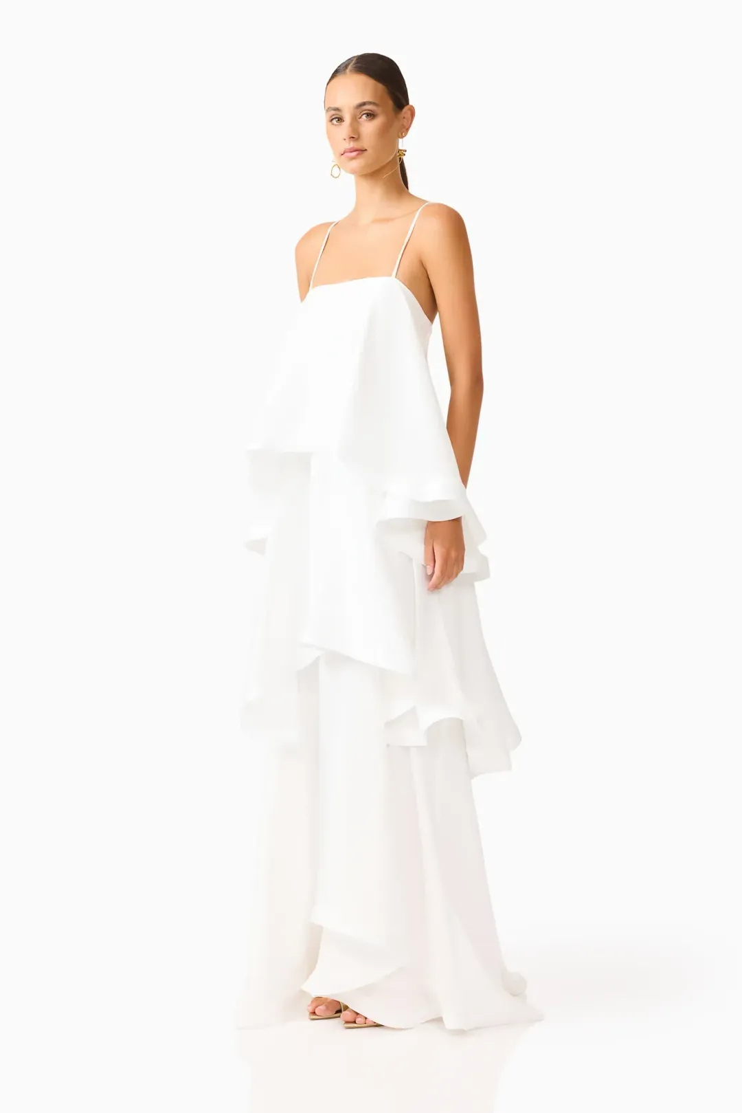 Elliatt Tilly Tiered Maxi Dress in White for rent on The Volte - main image