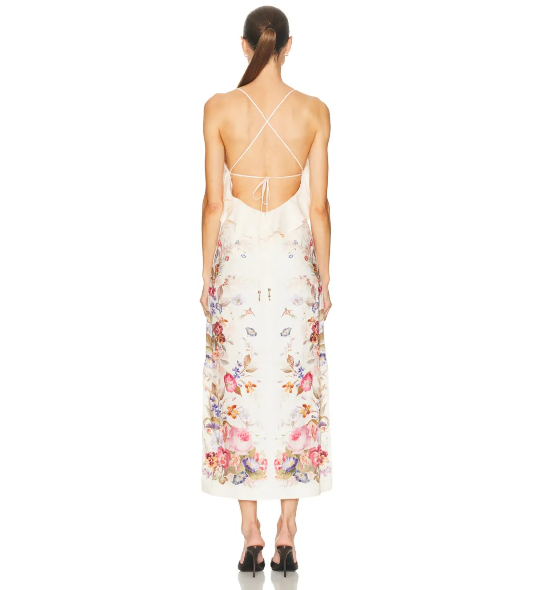 Zimmermann Patience Frill Midi Dress in Vanila Floral Size 2/AU12 for rent on The Volte - main image