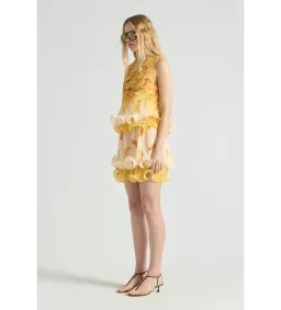 Antipodean Bathers Fluted Pleat Cami and Mini Skirt Set in Banana Size AU12 for rent on The Volte - image 2