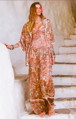 SPELL Mojave Lily blouse and pant set. Blouse size S pants size M. for rent on The Volte - image 1