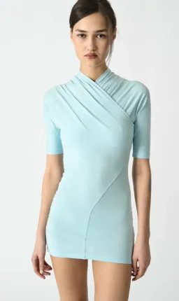 NUOVO PARIS Drapee Dress Baby Blue Size 1 (AU6, XS-S) for rent on The Volte - image 1