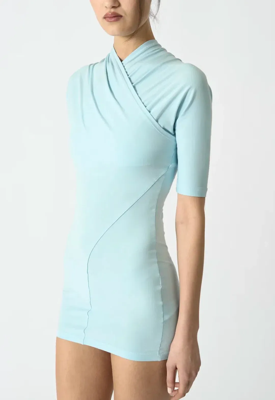 NUOVO PARIS Drapee Dress Baby Blue Size 1 (AU6, XS-S) for rent on The Volte - main image