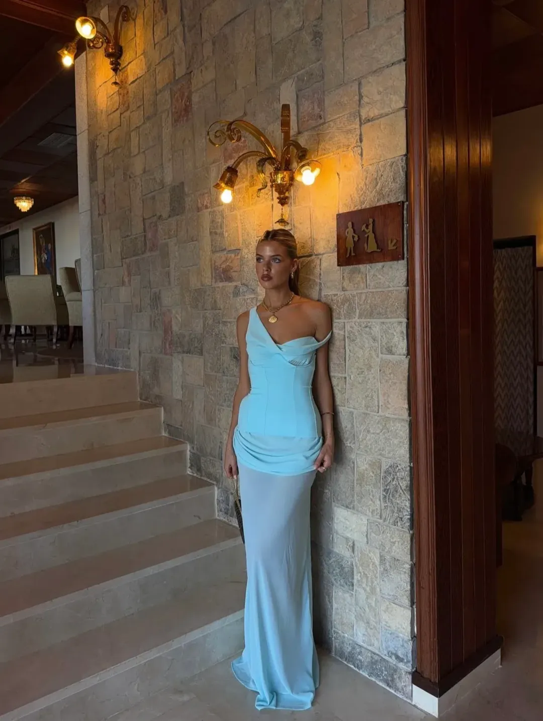 Natalie Rolt Candence Gown blue aqua size 1 (6-8)  for rent on The Volte - main image