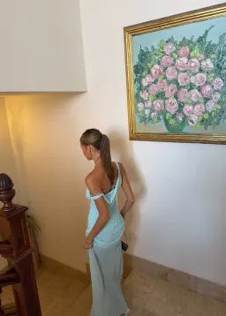 Natalie Rolt Candence Gown blue aqua size 1 (6-8)  for rent on The Volte - image 9