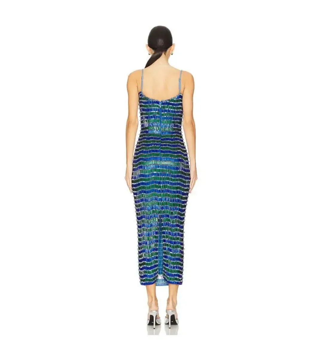 Rachel Gilbert Zeph Midi Gown in Blue and Green Size 6 for rent on The Volte - main image