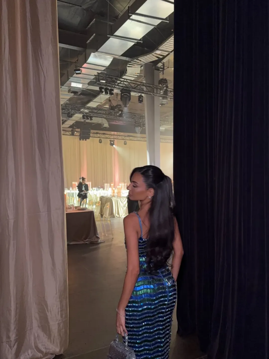 Rachel Gilbert Zeph Midi Gown in Blue and Green Size 6 for rent on The Volte - main image