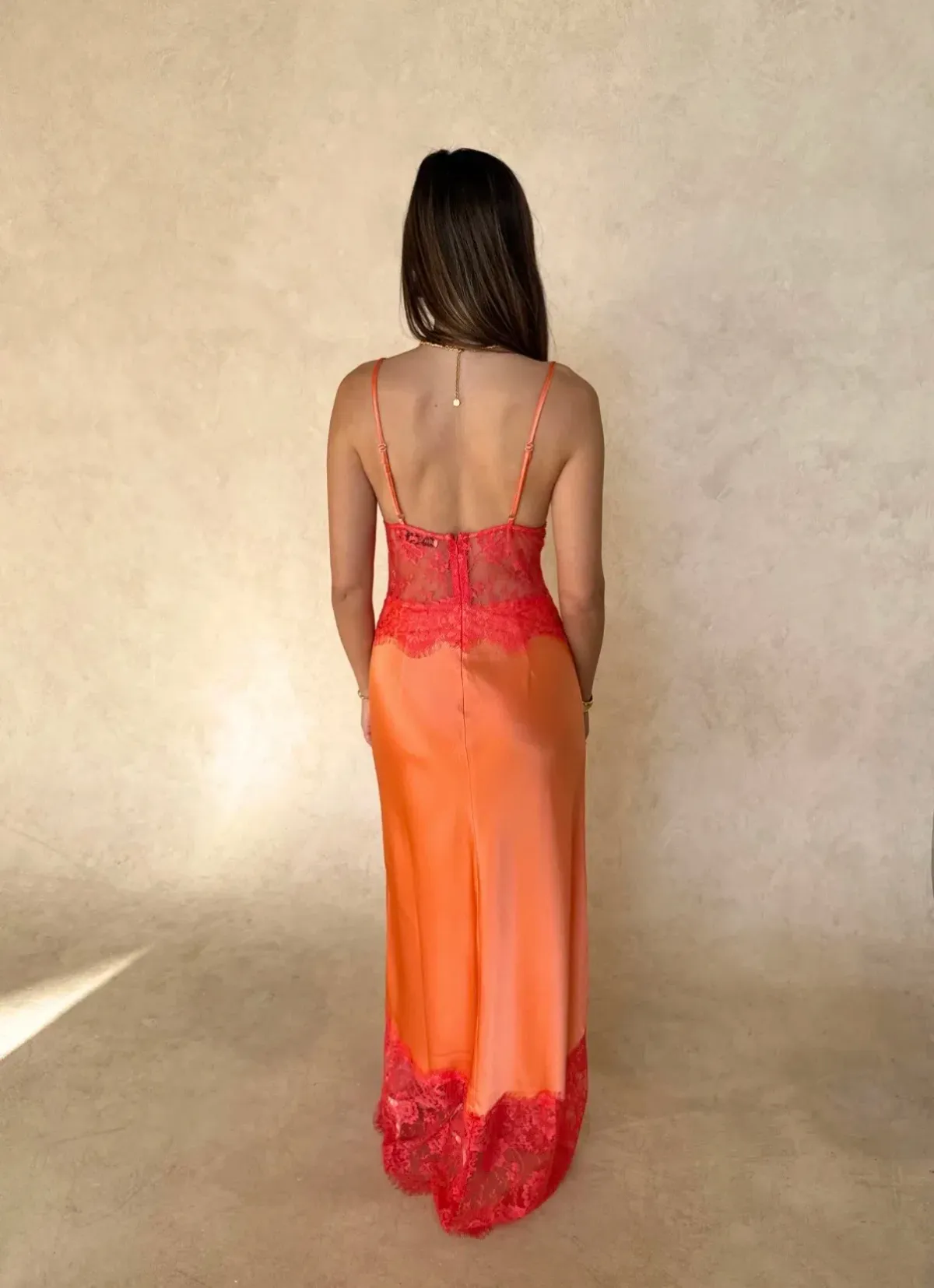 Sneaky Link Orange Lilah Maxi Dress XS for rent on The Volte - main image