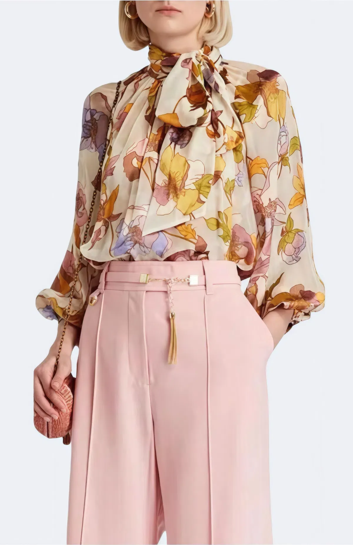 Zimmermann Tempo Swing Floral Silk Blouse Size AU 10 / 1 for rent on The Volte - main image