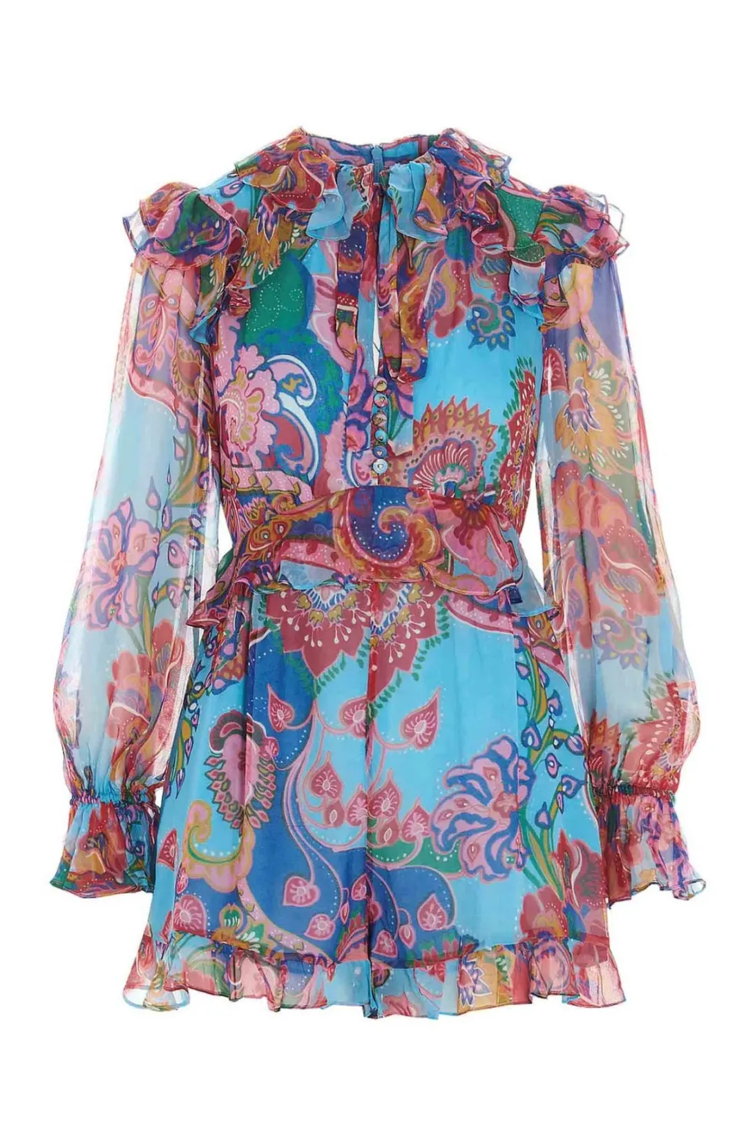 Zimmermann Lovestruck Silk Frill Playsuit Size AU 14 / 3 for rent on The Volte - main image