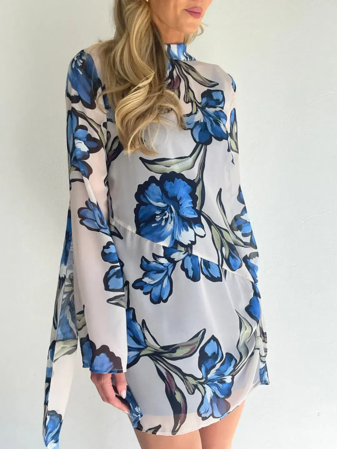 By Nicola Elodie Mini Dress Size 16 Wakiki Floral for rent on The Volte - main image