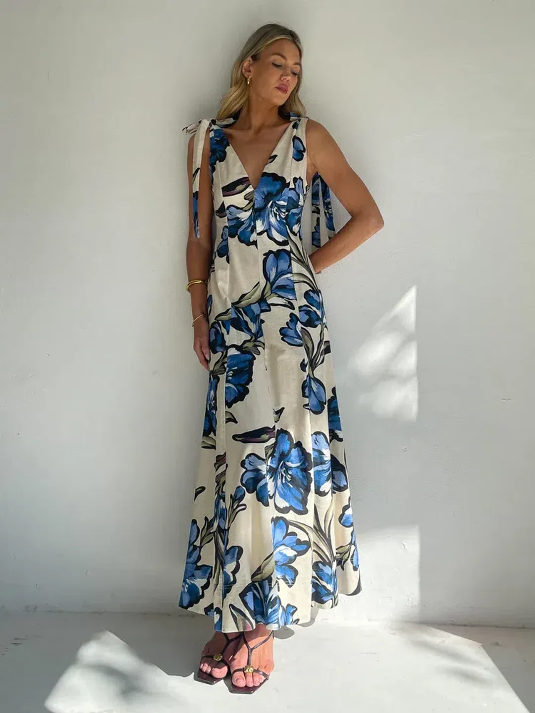 By Nicola Adeline Maxi Dress size 10 Wakiki Floral for rent on The Volte - main image