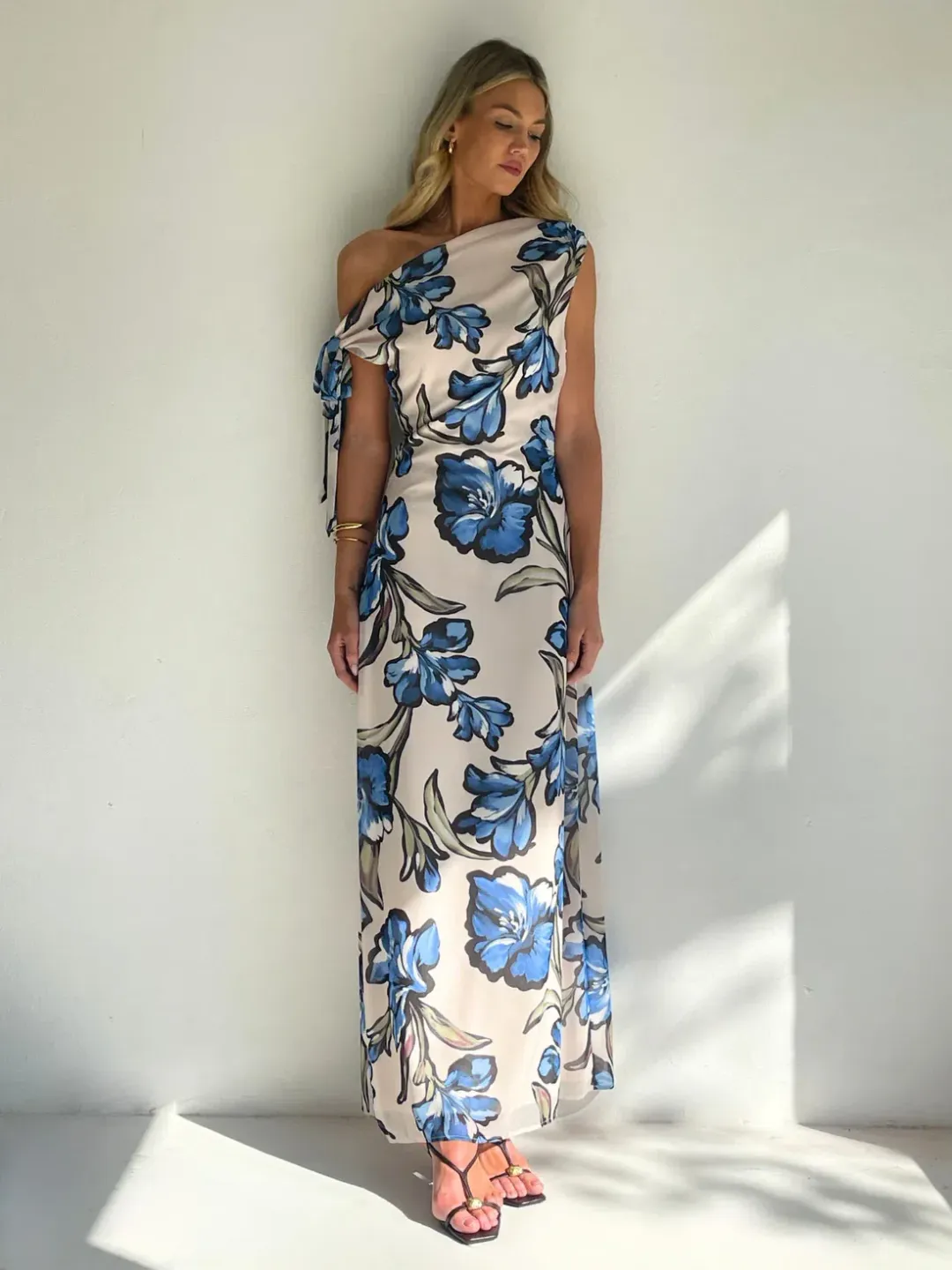 By Nicola Hayley Tie Maxi Dress Size 12 Wakiki Floral for rent on The Volte - main image