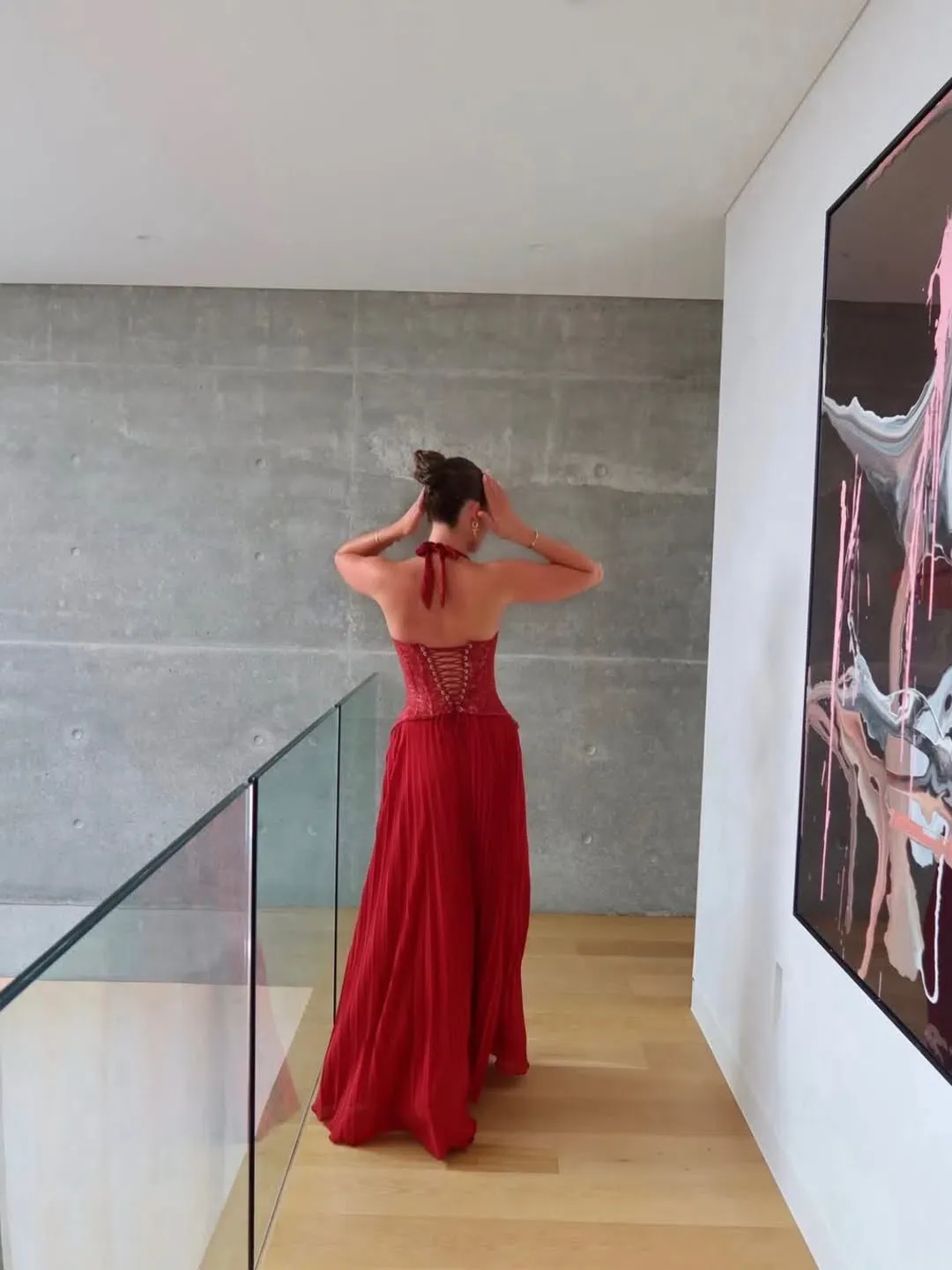 Fenity Gaia Dress in Red Size M for rent on The Volte - main image