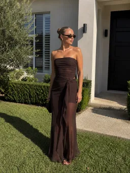 BEC & BRIDGE JEHNAYA STRAPLESS MAXI / CHOCOLATE / SIZE 8 for rent on The Volte - image 1