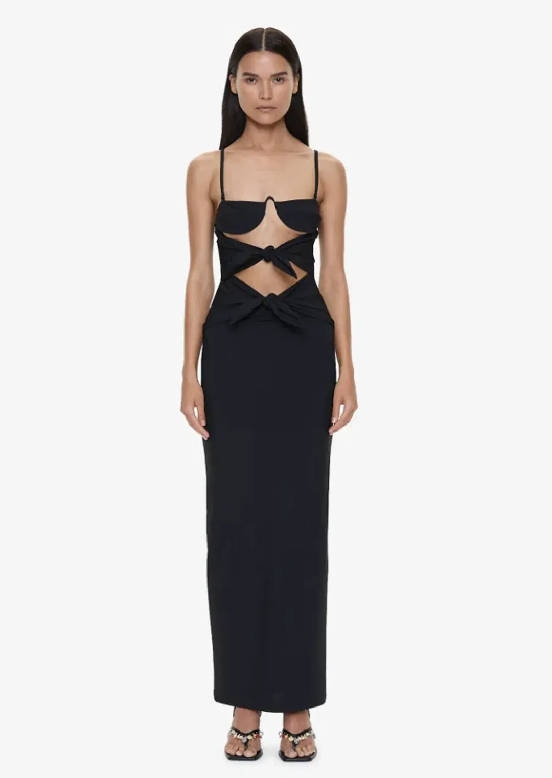 Christopher Esber Porto Tie Lycra Dress Black Size 10 for rent on The Volte - main image