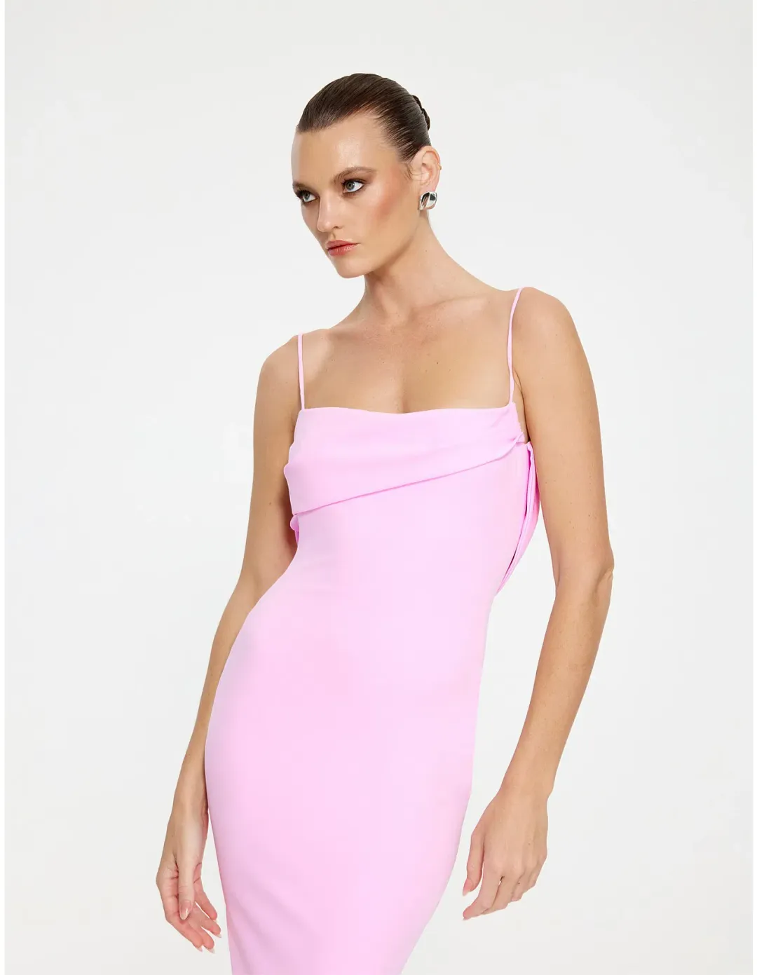 Effie Kats - Havilland Low Back Floor Length Gown "Taffy Pink" Size S for rent on The Volte - main image