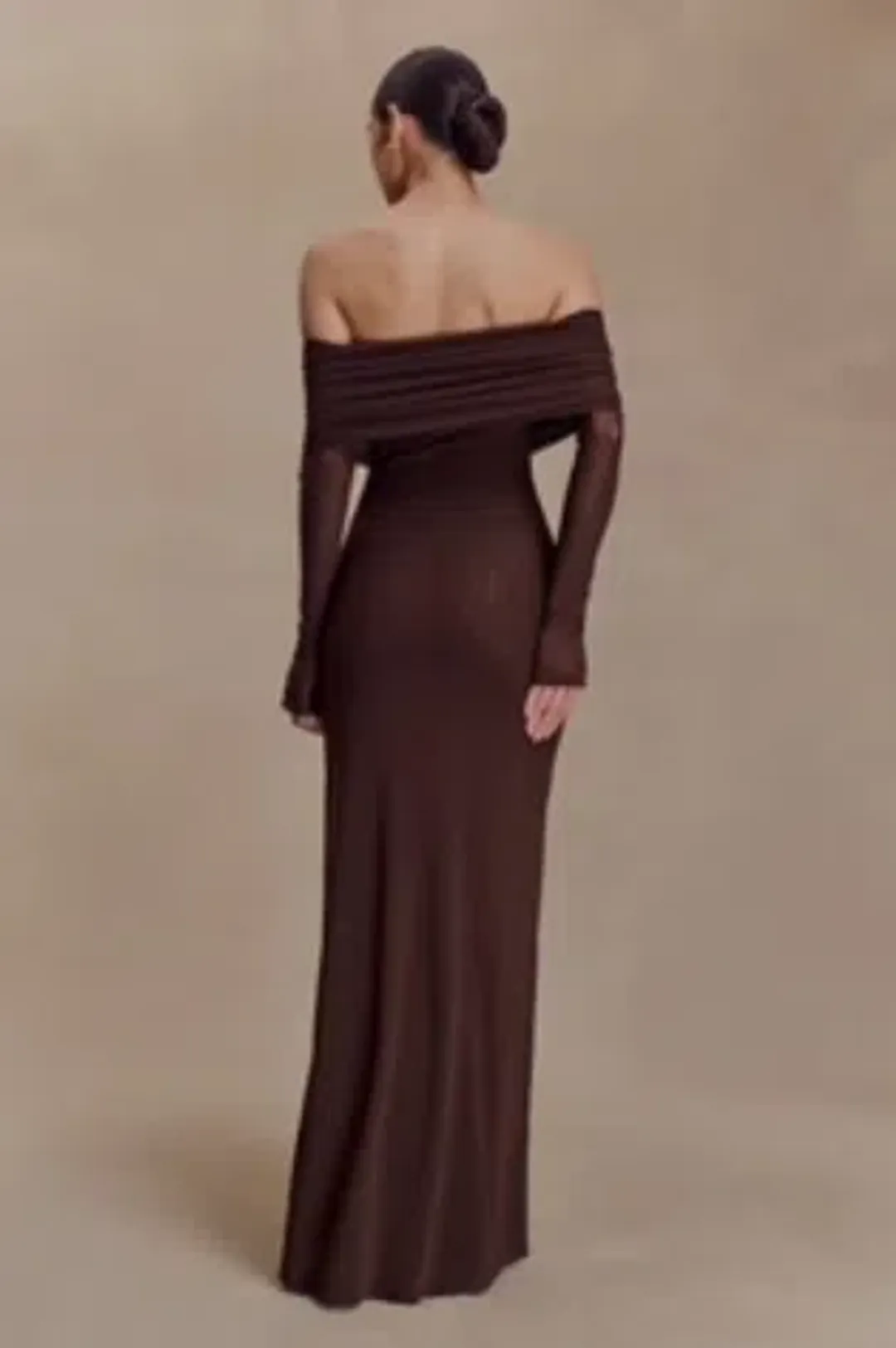 Brown Josie Long Sleeve Dress  for rent on The Volte - main image