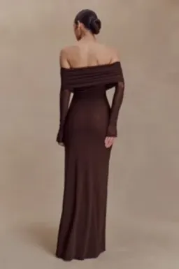 Brown Josie Long Sleeve Dress  for rent on The Volte - image 2