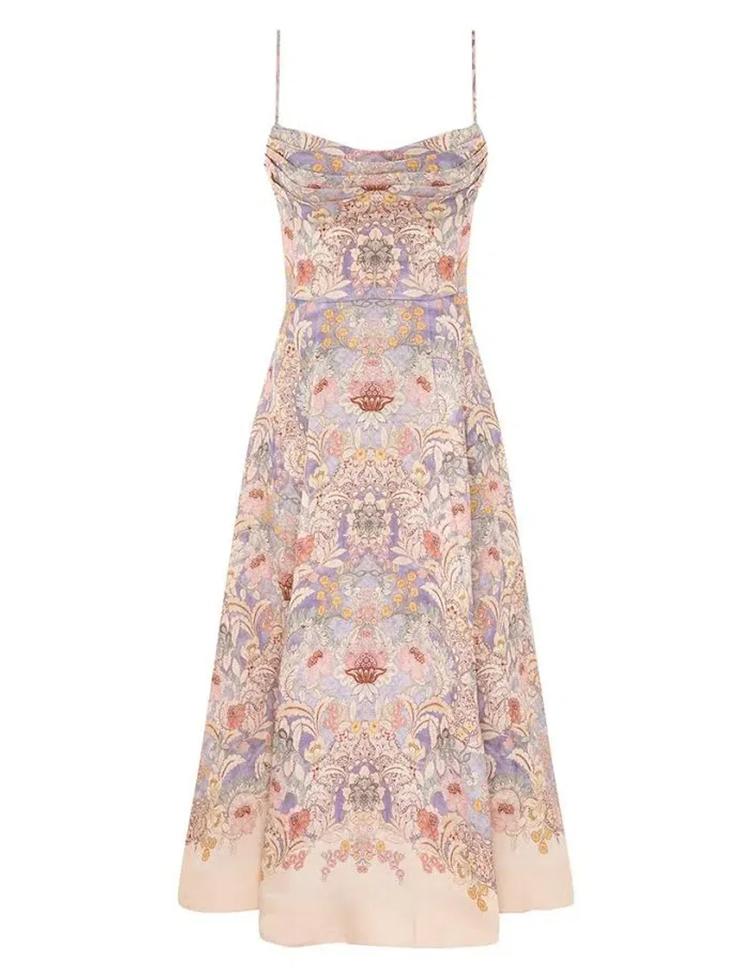 🌸💙 New ZIMMERMAN Rebellion Tuck Summer Midi Dress – Blue Floral – Size 10 AU (sz 1) 🌸 for rent on The Volte - main image