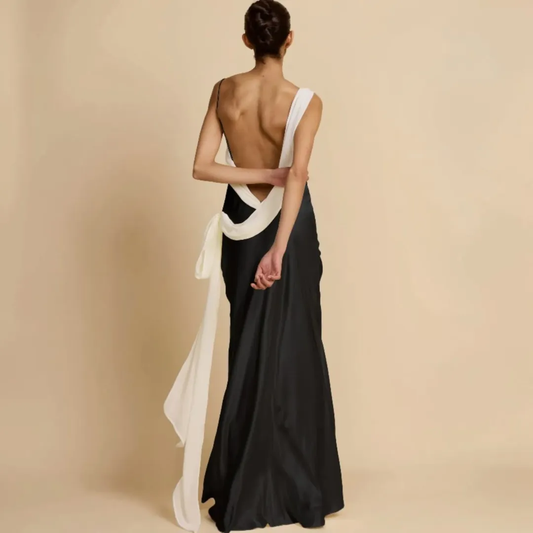 Arcina Ori Helena Dress Black & Ivory Small for rent on The Volte - main image